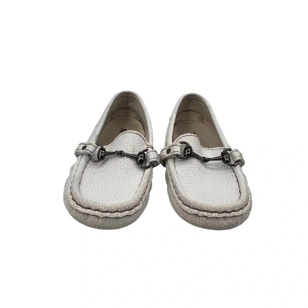 Minibella White Slip-On Horse Bit Loafers Size 24 Toddler Girl's